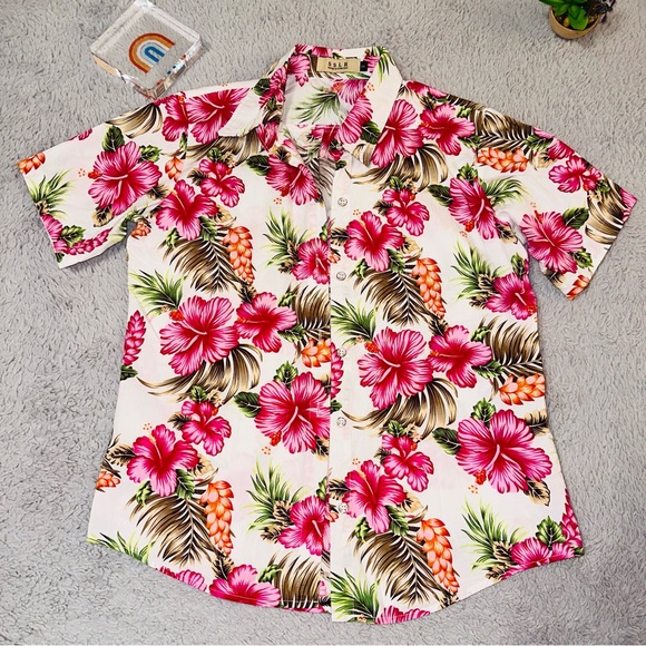 Floral Hawaiian button up shirt - Picture 5 of 9